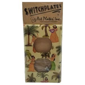 Switchplate Cover Plug Art Plates Durable Hula Girl Palm Tree Happy Handcrafted